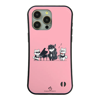 ケース いぬ 犬 イラスト 犬ジャズバンド ポメラニアンケース iPhone8, SE2, SE3 ~ ケースiPhone17シリーズ