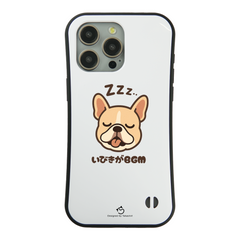 ケース いぬ 犬 イラスト   フレンチブルドッグ いびきがBGM ケース iPhone8, SE2, SE3 ~ ケースiPhone17シリーズ