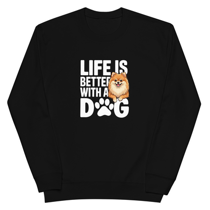 犬 トレーナー いぬ かわいい 犬イラストポメラニアン  Life is better with a Pomeranian