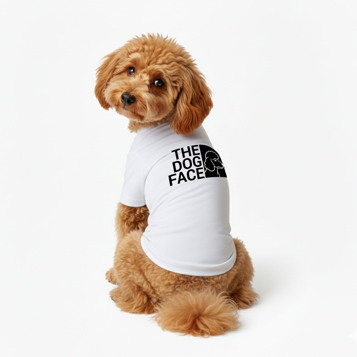 THE DOG FACE Poodle デザイン 犬用Tシャツ ワンちゃんTシャツ 犬服 柴犬Tシャツ｜綿100%・小型～中型犬