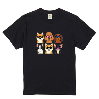 サングラス犬グループ 犬Tシャツ | 夏・おしゃれ好きに人気