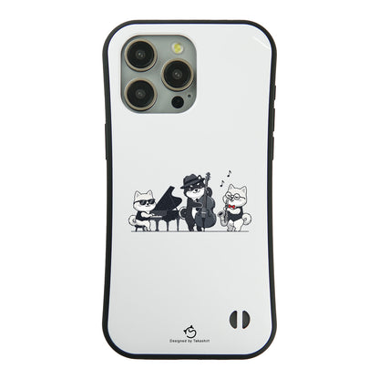 ケース いぬ 犬 イラスト 犬ジャズバンド ポメラニアンケース iPhone8, SE2, SE3 ~ ケースiPhone17シリーズ