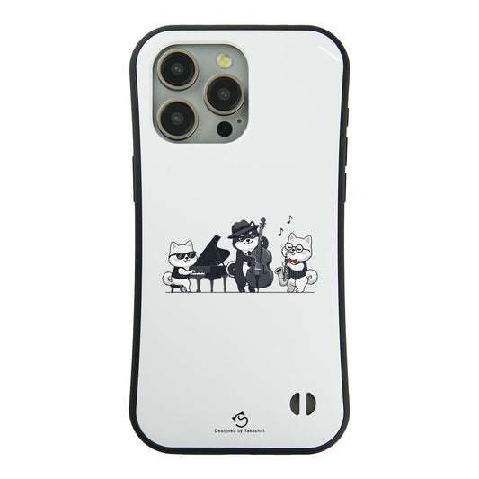 ケース いぬ 犬 イラスト 犬ジャズバンド ポメラニアンケース iPhone8, SE2, SE3 ~ ケースiPhone17シリーズ