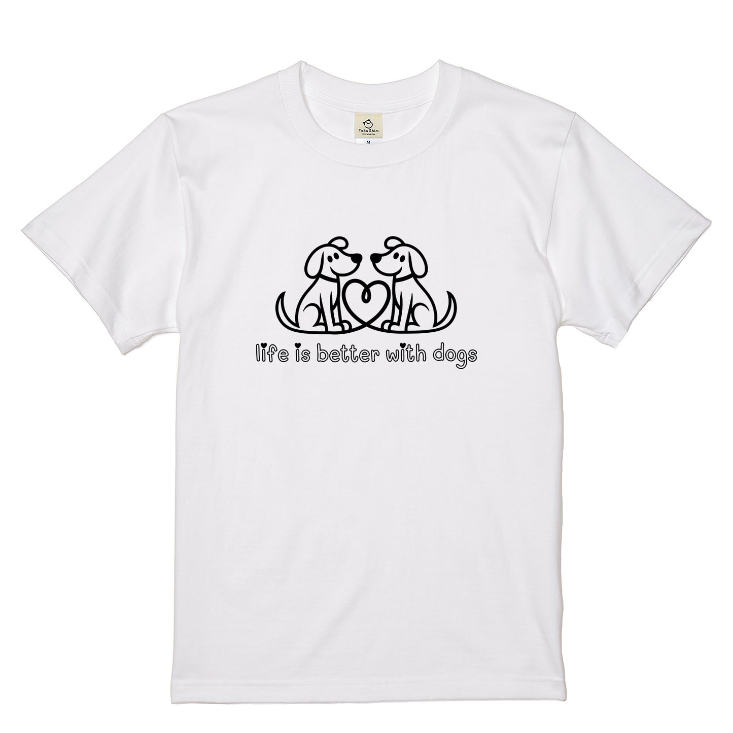 ハート対面犬 犬Tシャツ | 犬好き・愛犬家に人気