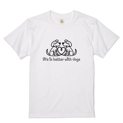 ハート対面犬 犬Tシャツ | 犬好き・愛犬家に人気
