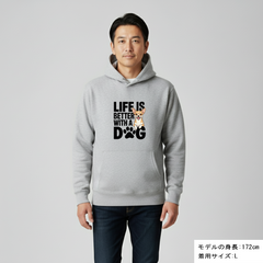 犬 パーカー 犬イラスト いぬ かわいい チワワ  Life is better with a Chiwawa