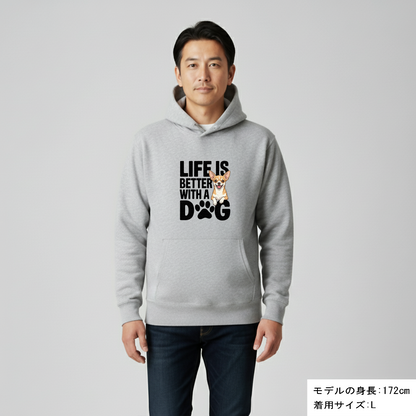 犬 パーカー 犬イラスト いぬ かわいい チワワ  Life is better with a Chiwawa
