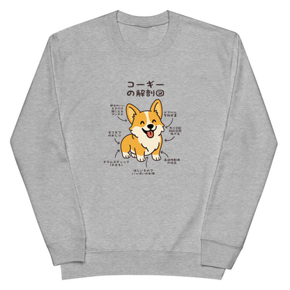 犬 トレーナー いぬ かわいい 犬イラストコーギーの解剖図