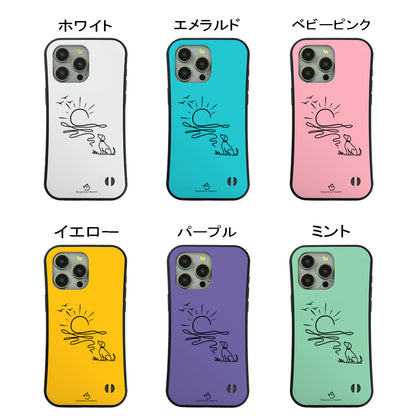 ケース いぬ 犬 イラスト  犬 エコ バッグ 朝日と犬の線画 ケース iPhone8, SE2, SE3 ~ ケースiPhone17シリーズ