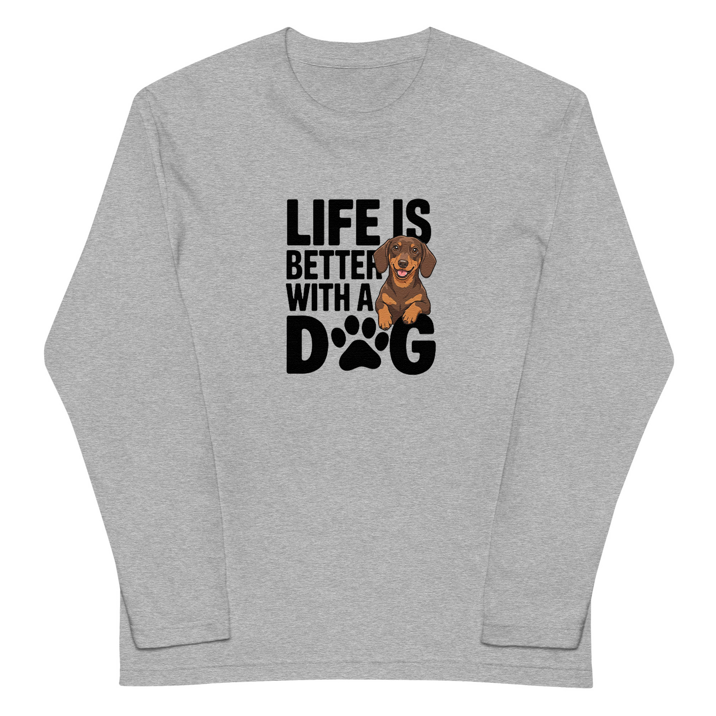 犬 ロン t 犬 長袖 t シャツ いぬ  犬イラストダックスフンド  Life is better with a Dachshunds