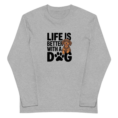犬 ロン t 犬 長袖 t シャツ いぬ  犬イラストダックスフンド  Life is better with a Dachshunds