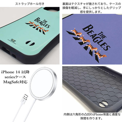 ケース いぬ 犬 イラスト   BEAGLES ビーグル犬 横断歩道グラフィックケース iPhone8, SE2, SE3 ~ ケースiPhone17シリーズ