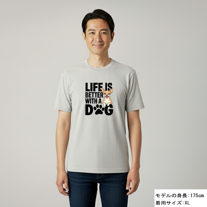 犬 tシャツ 犬イラスト チワワ  Life is better with a Chiwawa｜アダルト&キッズサイズ