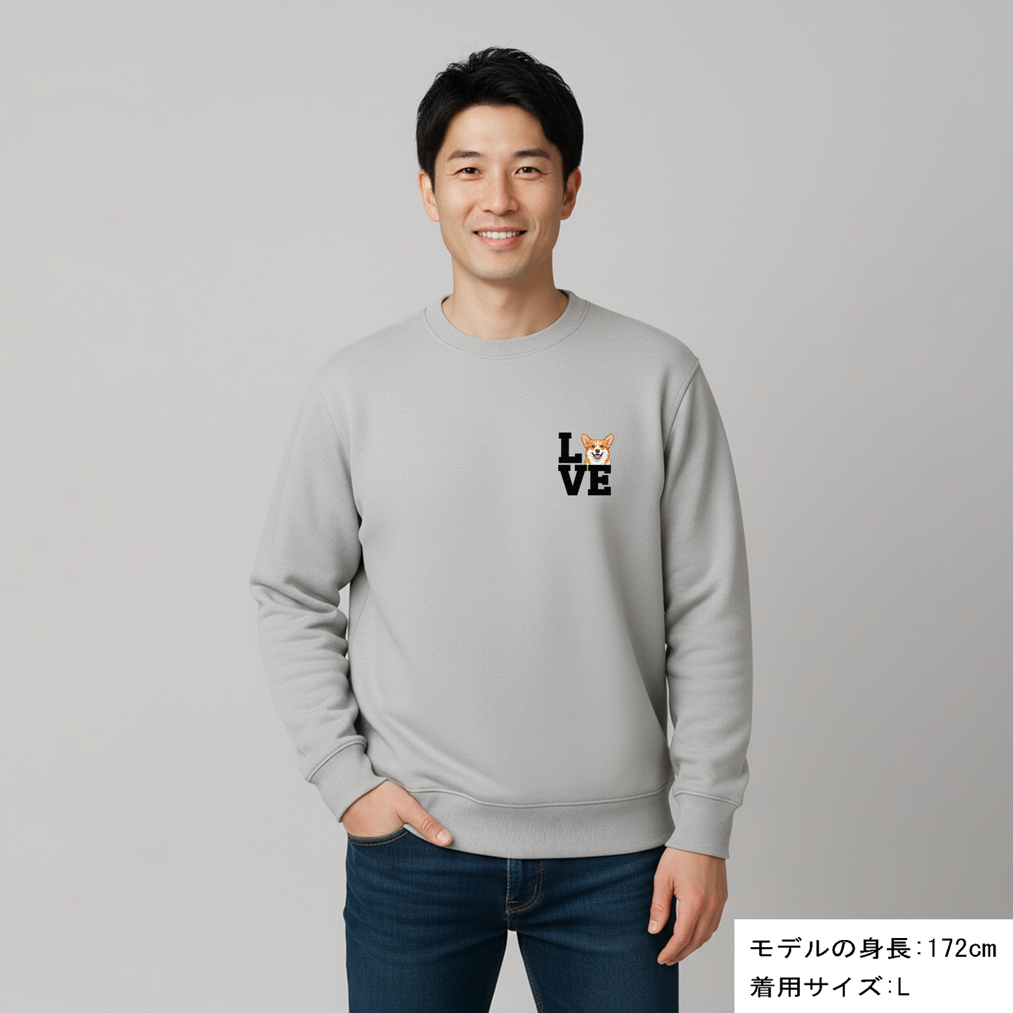 犬 トレーナー いぬ かわいい 犬イラストコーギー Love-Corgi