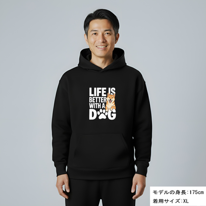 犬 パーカー 犬イラスト いぬ かわいい 柴犬  Life is better with a Shiba