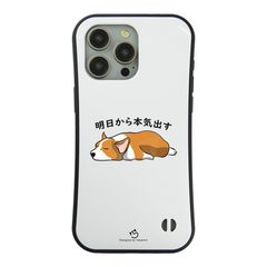 ケース いぬ 犬 イラスト Corgi犬 明日から本気出す ケース  iPhone8, SE2, SE3 ~ ケース iPhone17シリーズ