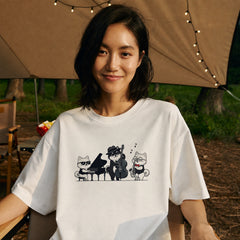 犬ジャズバンド ポメラニアンTシャツ | 音楽好き・犬好きに人気