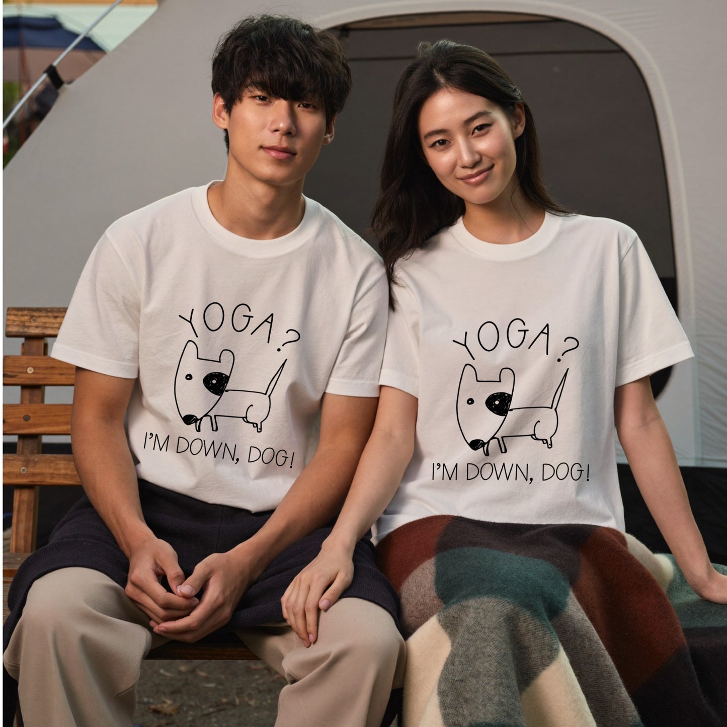 ヨガポーズ犬 犬Tシャツ | ヨガ好き・犬好きに人気