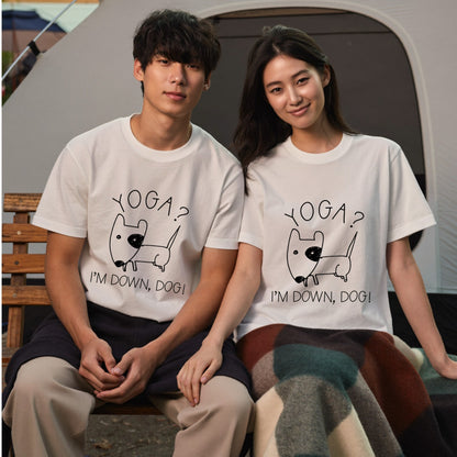 ヨガポーズ犬 犬Tシャツ | ヨガ好き・犬好きに人気