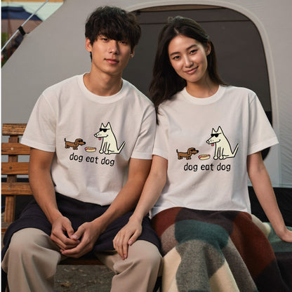 面白い 犬 Tシャツ dog eat dog ダックスフンド かわいい シュール イラスト 犬好き ギフト 人気