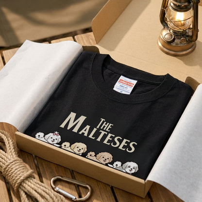 THE MALTESES | 横断歩道 ゆるかわ マルチーズ4匹 パロディ Tシャツ【犬好き・愛犬家・イベント・プレゼントに最適】