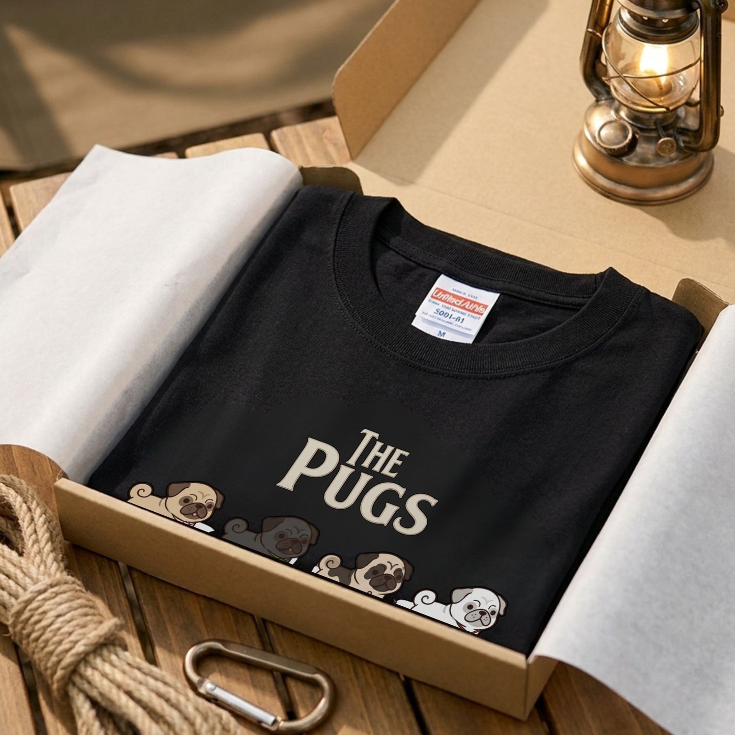 THE PUGS | 横断歩道 ゆるかわ パロディ Tシャツ【犬好き・愛犬家・パググッズ・イベント・プレゼントに最適】