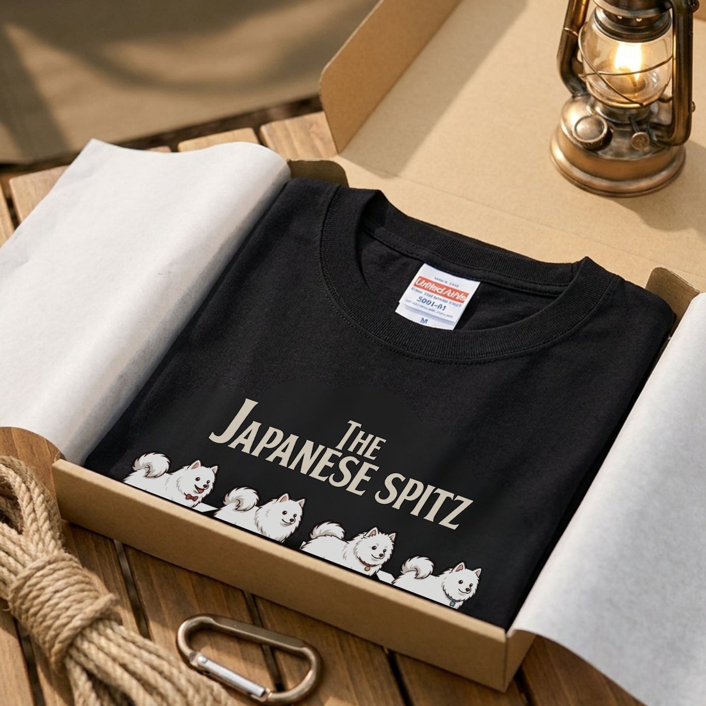 THE JAPANESE SPITZ | 横断歩道 ゆるかわ 白犬4匹 パロディ Tシャツ【犬好き・愛犬家・スピッツグッズ・イベント・プレゼントに最適】