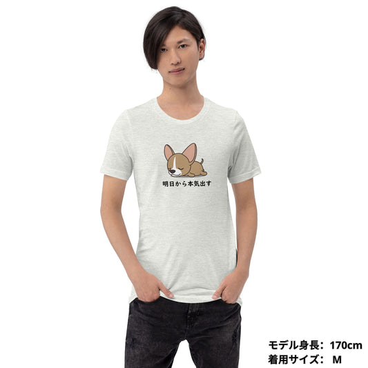 犬 tシャツ 犬イラスト かわいいチワワ 明日から本気出す