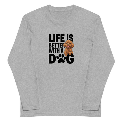 犬 ロン t 犬 長袖 t シャツ いぬ  犬イラスト プードル Life is better with a Poodle