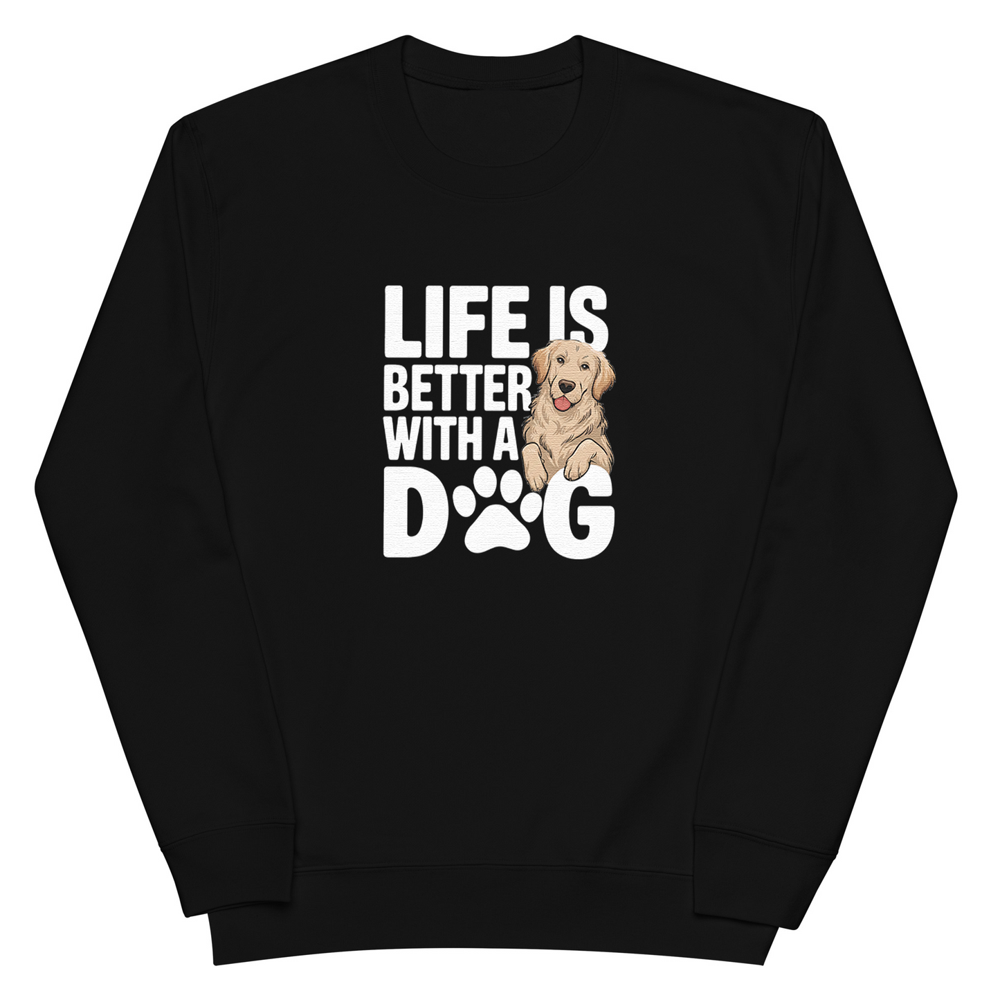 犬 トレーナー いぬ かわいい 犬イラスト ゴールデンレトリバー  Life is better with a Golden