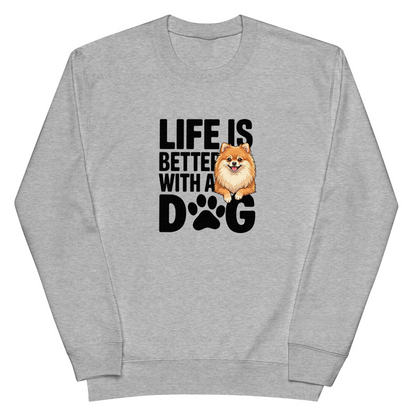 犬 トレーナー いぬ かわいい 犬イラストポメラニアン  Life is better with a Pomeranian