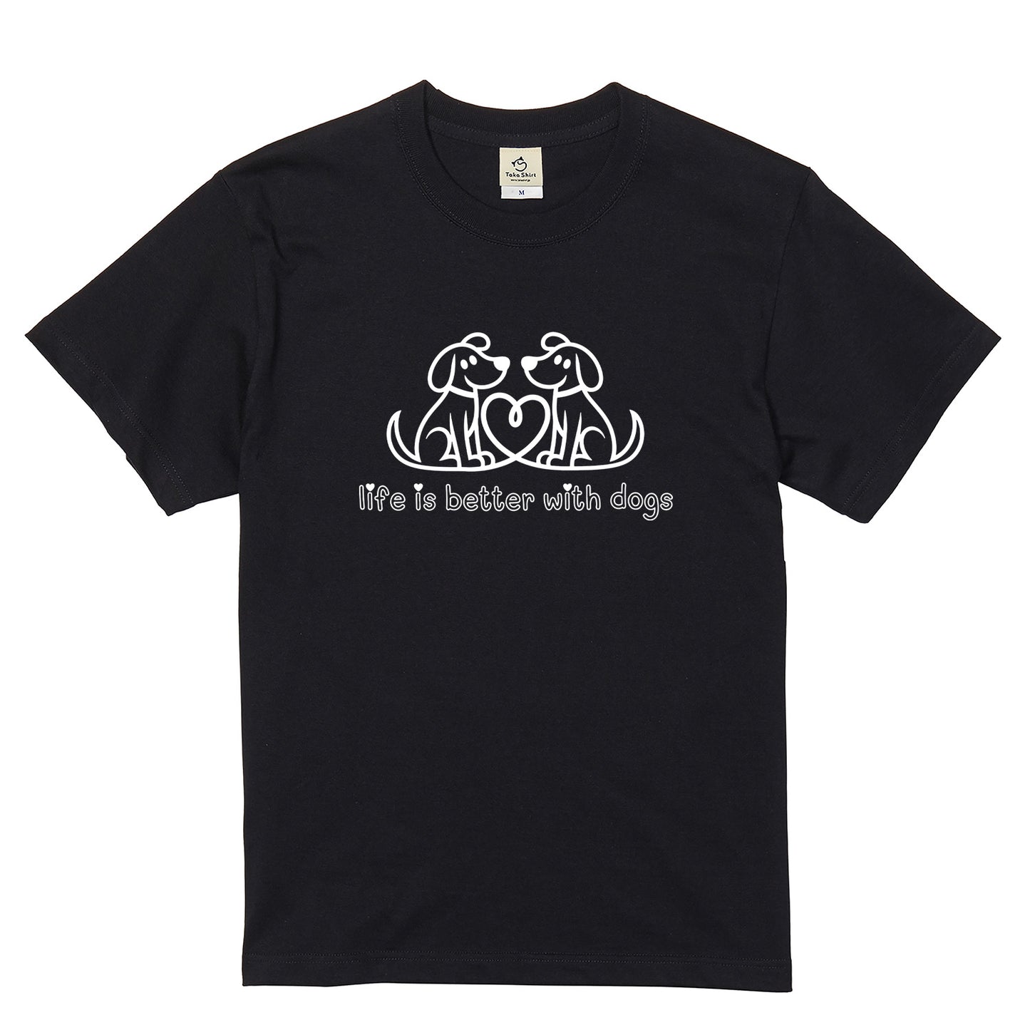 ハート対面犬 犬Tシャツ | 犬好き・愛犬家に人気