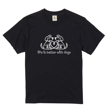 ハート対面犬 犬Tシャツ | 犬好き・愛犬家に人気