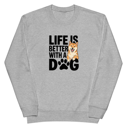 犬 トレーナー いぬ かわいい 犬イラスト柴犬  Life is better with a Shiba
