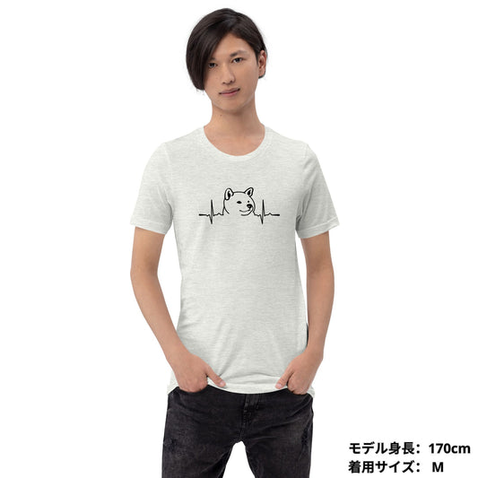 犬 tシャツ 犬イラスト 柴犬 ハートビート 心電図