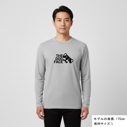 犬 ロン t 犬 長袖 t シャツ いぬ  犬イラスト 柴犬 THE DOG FACE
