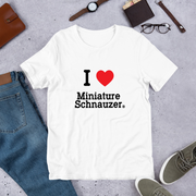 犬 tシャツ 犬イラスト ミニチュア・シュナウザーが好き I Love MiniatureSchnauzer