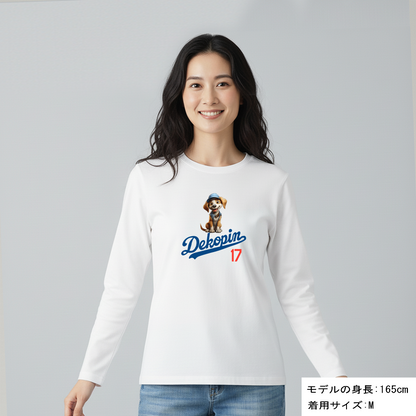 デコピン 犬 ロン t 犬 長袖 t シャツ いぬ  コーイケルホンディエイラスト 大谷 Dekopin3