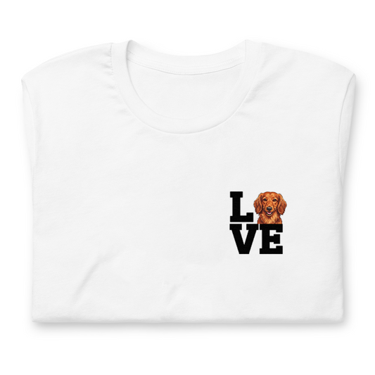 犬 tシャツ 犬イラストダックスフンド Love-Dachshund｜アダルト&キッズサイズ