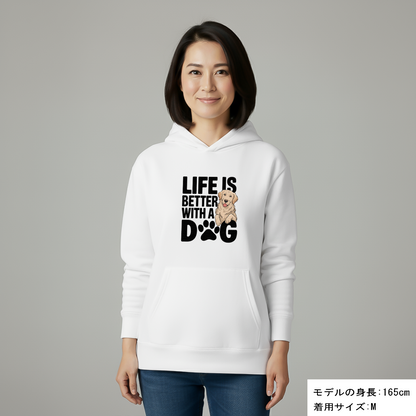 犬 パーカー 犬イラスト いぬ かわいい ゴールデンレトリバー  Life is better with a Golden