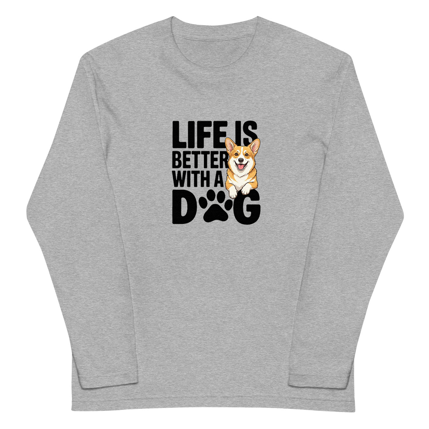 犬 ロン t 犬 長袖 t シャツ いぬ  犬イラストコーギー Life is better with a Corgi