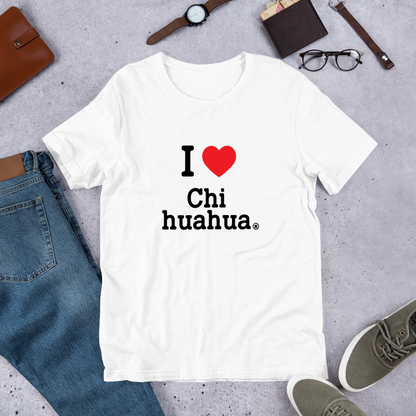 犬 tシャツ 犬イラスト チワワが好き  I Love Chihuahua
