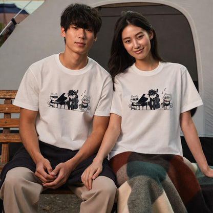 犬ジャズバンド ポメラニアンTシャツ | 音楽好き・犬好きに人気