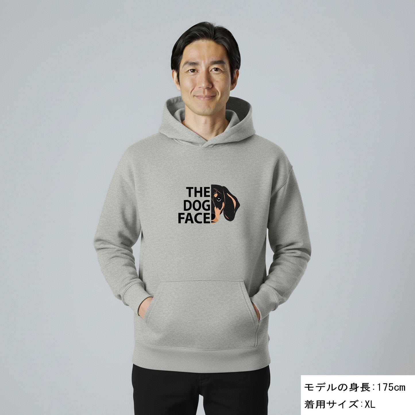 犬 パーカー 犬イラスト いぬ かわいい ダックス フンド THE DOG FACE