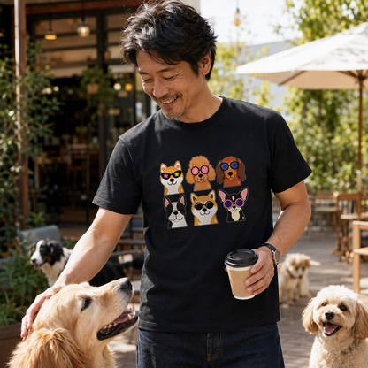 サングラス犬グループ 犬Tシャツ | 夏・おしゃれ好きに人気