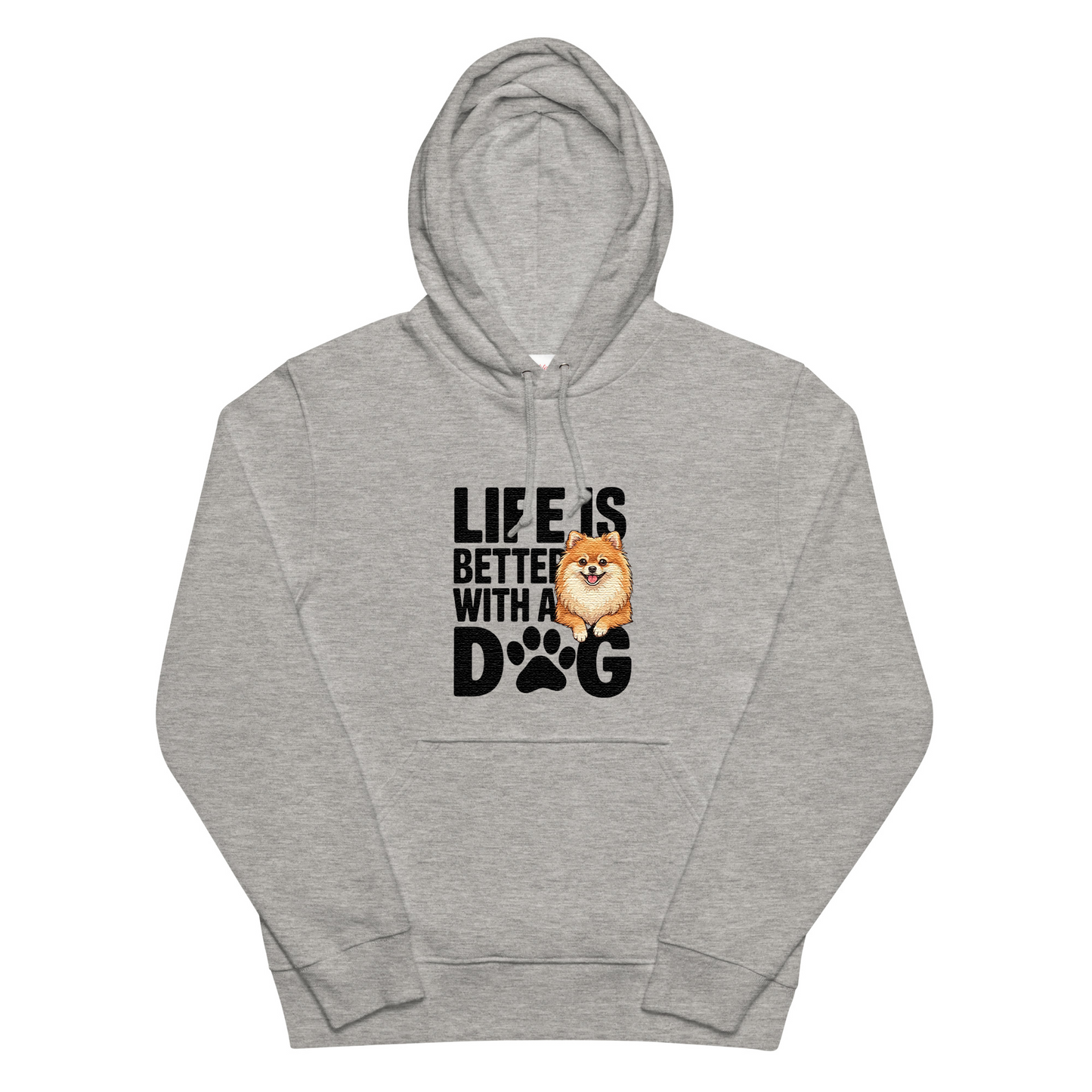 犬 パーカー 犬イラスト いぬ かわいい ポメラニアン  Life is better with a Pomeranian