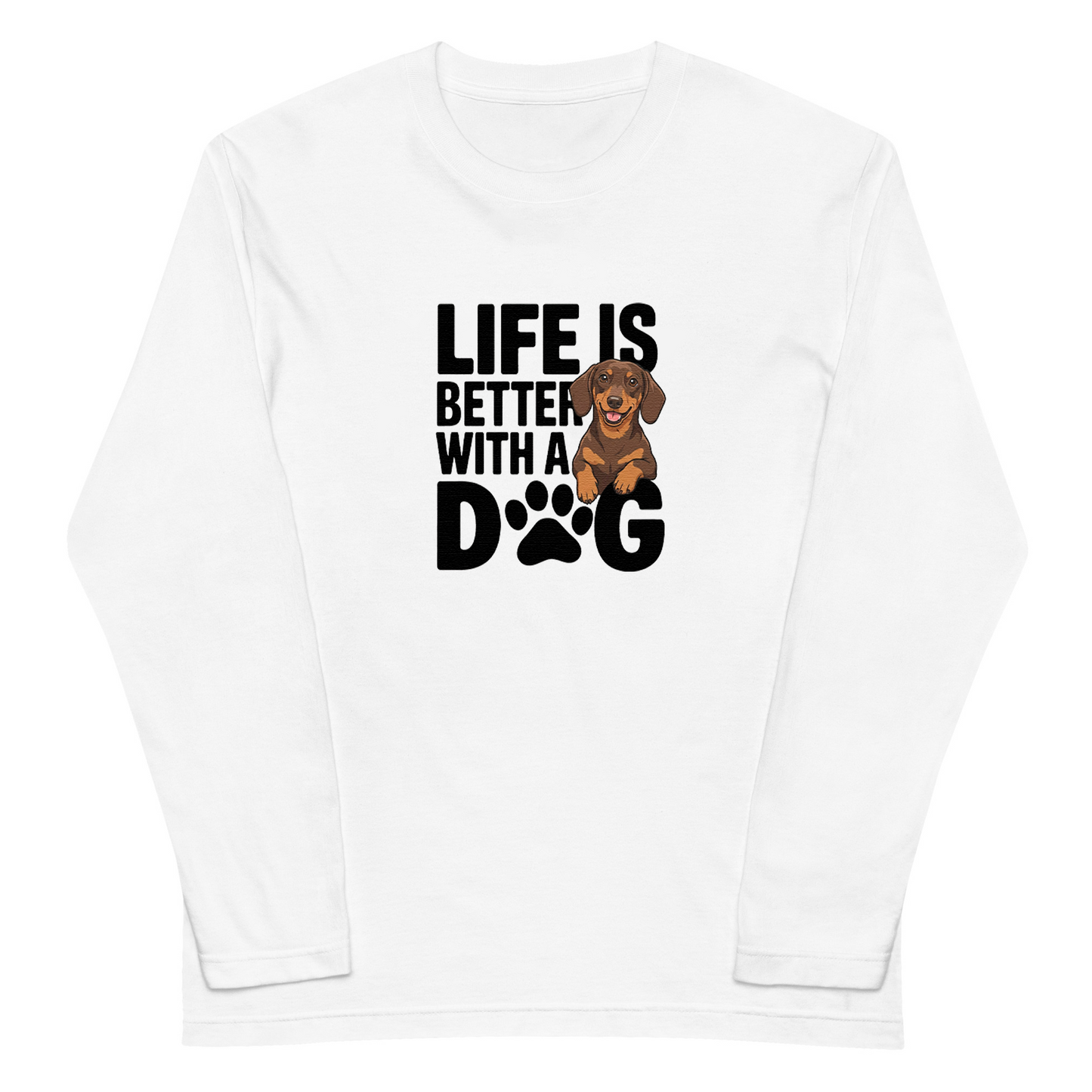 犬 ロン t 犬 長袖 t シャツ いぬ  犬イラストダックスフンド  Life is better with a Dachshunds