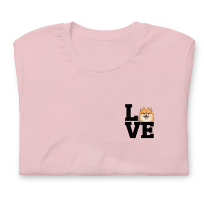 犬 tシャツ 犬イラスト ポメラニアン Love-Pomeranian｜アダルト&キッズサイズ