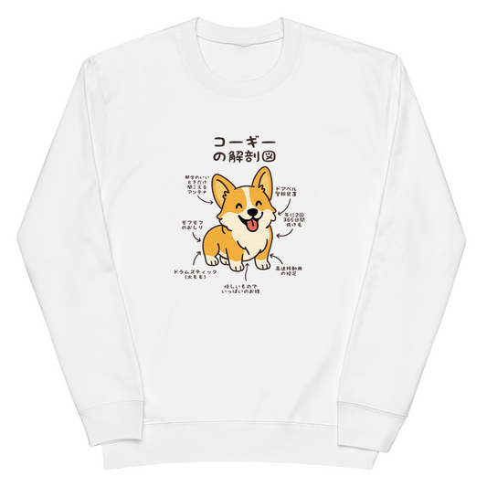 犬 トレーナー いぬ かわいい 犬イラストコーギーの解剖図