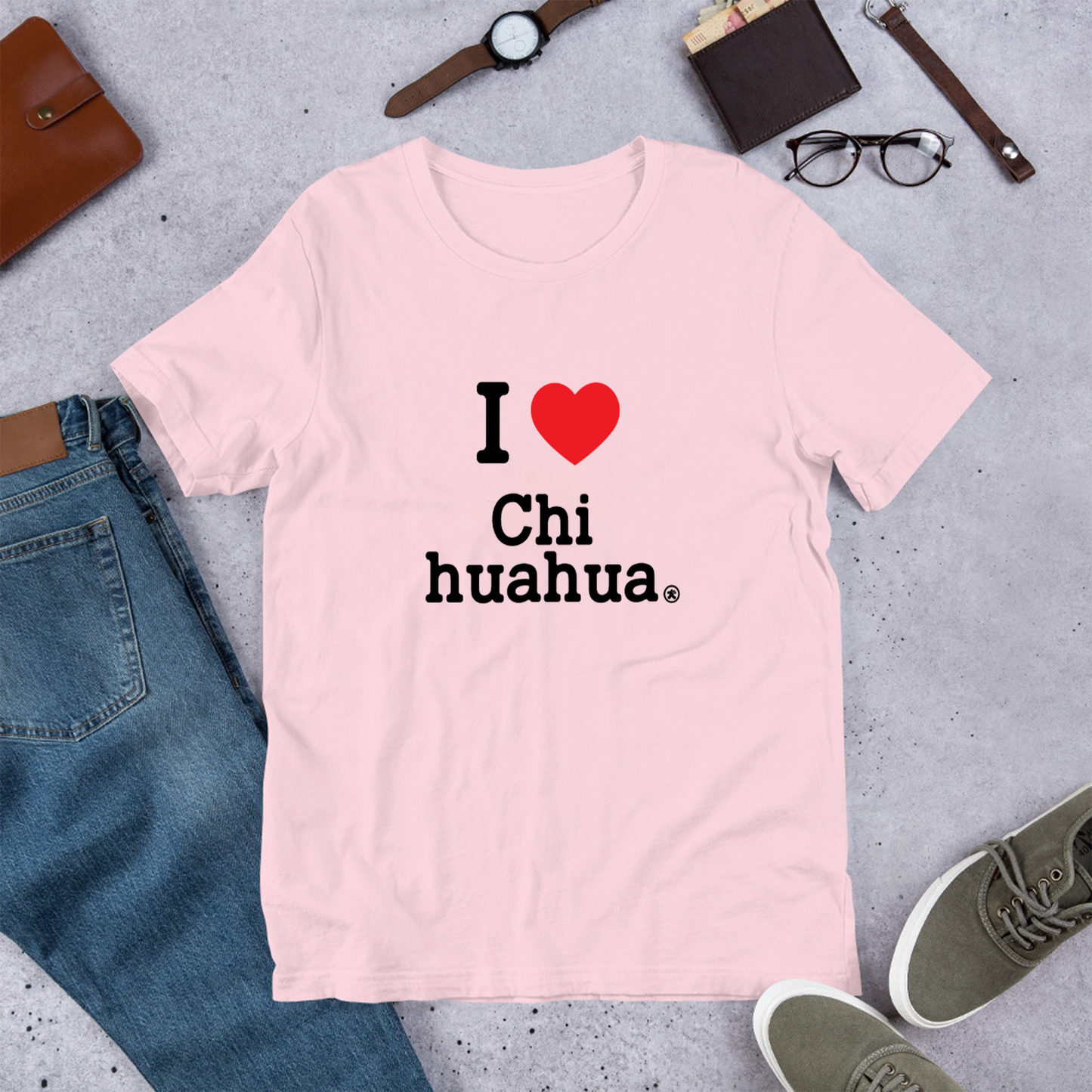 犬 tシャツ 犬イラスト チワワが好き  I Love Chihuahua